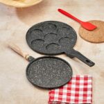 Miapadella Mia Padella Granit Döküm 2 Parça Pankek ve Gözleme Tavası Siyah