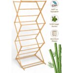 Ironika Bambu Katlanabilir 3 Katlı Çamaşır Kurutmalık Bambu Ahşap Çamaşır Kurutma Askısı