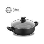 Korkmaz Lina 24x7 cm Siyah Kısa Tencere