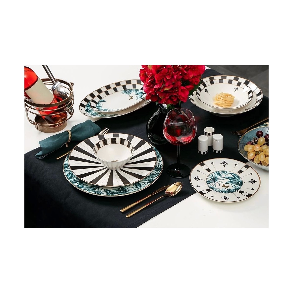 110000814382978.jpg Porland Palms 27 Parça 6 Kişilik Yemek Takımı - Görsel 1