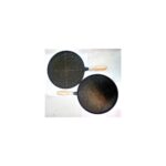 Ulutaş Döküm Çift Taraflı Çok Amaçlı Gözleme ve Biftek Izgara Pizza Tavası 35CM Siyah