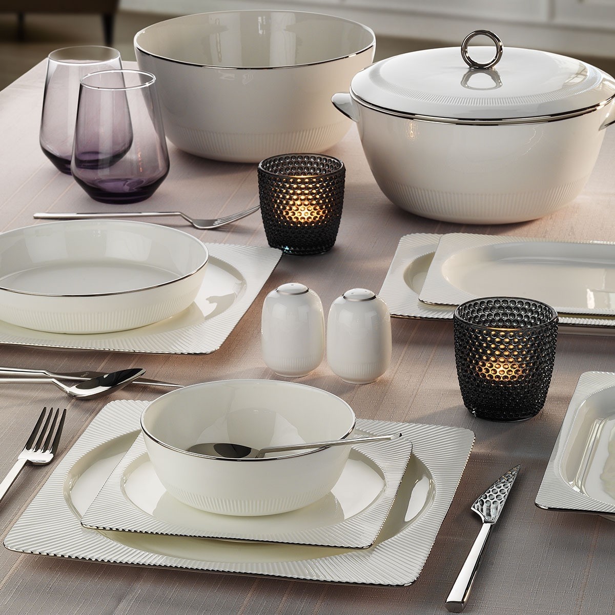 110000818598594.jpg Aryıldız Maria Platin 12 Kişilik 60 Parça Yemek Takımı AR251041 - Görsel 1