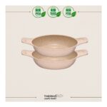 Thermoad 2'li Güveç Sahan Seti Granit Döküm Tava Seti 20CM 22CM - Vizon