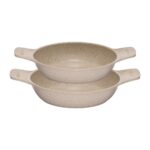 Thermoad 2'li Güveç Sahan Seti Granit Döküm Tava Seti 20CM 22CM - Vizon - Görsel 4