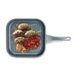 Thermoad Alüminyum Döküm Granit Grill 28 x 28 cm Kare Izgara Tava / Gri - Görsel 3