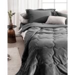 Madame Coco Kaira Tek Kişilik Comforter Set - Antrasit - Görsel 2