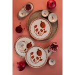 Kütahya Porselen 14 Parça 6 Kişilik Kahvaltı Takımı Ottoman Elegance Bordo