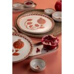 Kütahya Porselen 14 Parça 6 Kişilik Kahvaltı Takımı Ottoman Elegance Bordo - Görsel 3