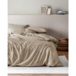 Madame Coco Odette Tek Kişilik  Pamuk Ranforce Baskılı Nevresim Takımı - Bej