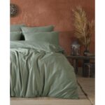 Medaillon Home Yeşil %100 Pamuklu Lastikli Çarşaflı Çift Kişilik Nevresim Takımı - Görsel 2