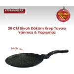 Kahramanlar Helegra Döküm 26 cm Siyah Granit Krep Tavası - Görsel 2