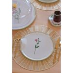 Glore Crocus Altın Yaldızlı 6 Kişilik 34 Parça Pasta Servis Takımı - Görsel 3