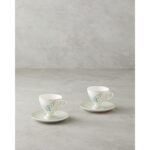English Home Valentina New Bone China 4 Parça 2 Kişilik Kahve Fincan Takımı 80 ml Açık Yeşil