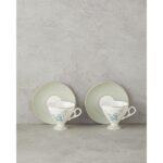 English Home Valentina New Bone China 4 Parça 2 Kişilik Kahve Fincan Takımı 80 ml Açık Yeşil - Görsel 2
