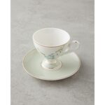 English Home Valentina New Bone China 4 Parça 2 Kişilik Kahve Fincan Takımı 80 ml Açık Yeşil - Görsel 3