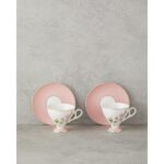 English Home Valentina New Bone China 4 Parça 2 Kişilik Kahve Fincan Takımı 80 ml Pembe - Görsel 2