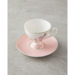 English Home Valentina New Bone China 4 Parça 2 Kişilik Kahve Fincan Takımı 80 ml Pembe - Görsel 3