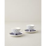 English Home Octavia New Bone China 4 Parça 2 Kişilik Kahve Fincan Takımı 90 ml Lacivert