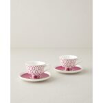 English Home Octavia New Bone China 4 Parça 2 Kişilik Kahve Fincan Takımı 90 ml Fuşya