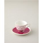 English Home Octavia New Bone China 4 Parça 2 Kişilik Kahve Fincan Takımı 90 ml Fuşya - Görsel 3