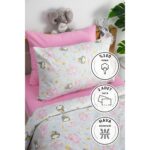 Favora Peri Balerin %100 Pamuk Tek Kişilik Nevresim Takımı - Gri