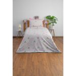 Favora Peri Balerin %100 Pamuk Tek Kişilik Nevresim Takımı - Gri - Görsel 2