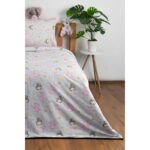 Favora Peri Balerin %100 Pamuk Tek Kişilik Nevresim Takımı - Gri - Görsel 3