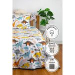 Favora Dino  Pamuk Tek Kişilik Nevresim Seti - Mavi