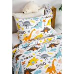 Favora Dino  Pamuk Tek Kişilik Nevresim Seti - Mavi - Görsel 3