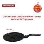 Kahramanlar Helegra 28 cm Siyah Döküm Granit Pankek Tavası Gülen Yüz Desenli - Görsel 2