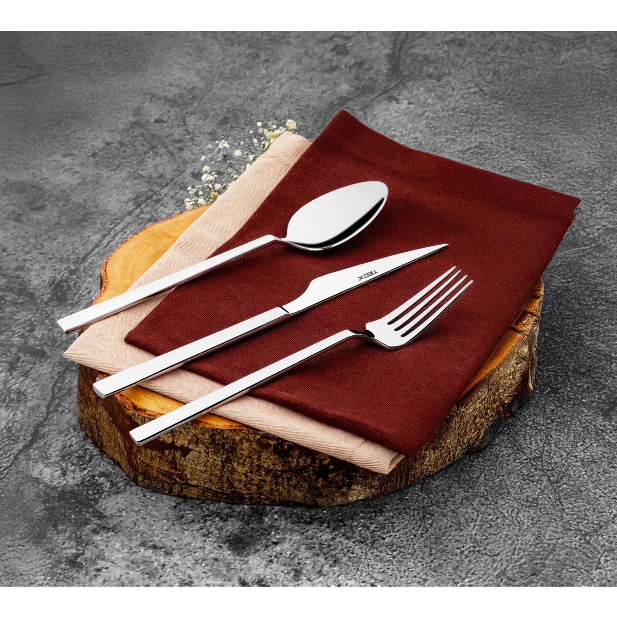 110000827197836.jpg Tec-X Eva 84 Parça Çatal Kaşık Bıçak Seti + Saklama Kabı Hediyeli - Görsel 1