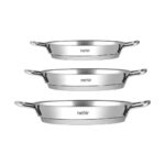 Nehir Paslanmaz Çelik Sahan Seti - 3 Lü Yumurta Sahanı Tavası 16-18-20 cm 3 Boy