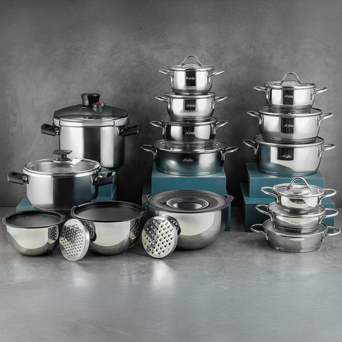 110000829423934.jpg Aryıldız Solo 33 Parça Çelik Çeyiz Seti - Görsel 1