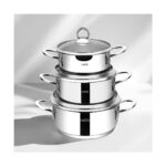 Nehir Silver 6 Parça Paslanmaz Çelik Mini Tencere Seti (12-14-16 Cm) - Görsel 2