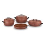 Korkmaz Çömlek 7 Parça Alüminyum Gövdeli 5 Kat Granit Kaplamalı Tencere Seti, 20-24-26 cm, İndüksiyon ve Fırın Kullanımına Uygun