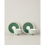 English Home Octavia New Bone China 4 Parça 2 Kişilik Kahve Fincan Takımı 90 ml Koyu Yeşil - Görsel 2