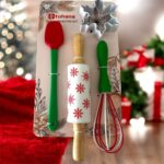 Vanilin Kitchen Yılbaşı Temalı Silikon Mutfak Seti - 5 Parça (Kurabiye Kalıbı ve Mini Oklava Dahil) - Görsel 5