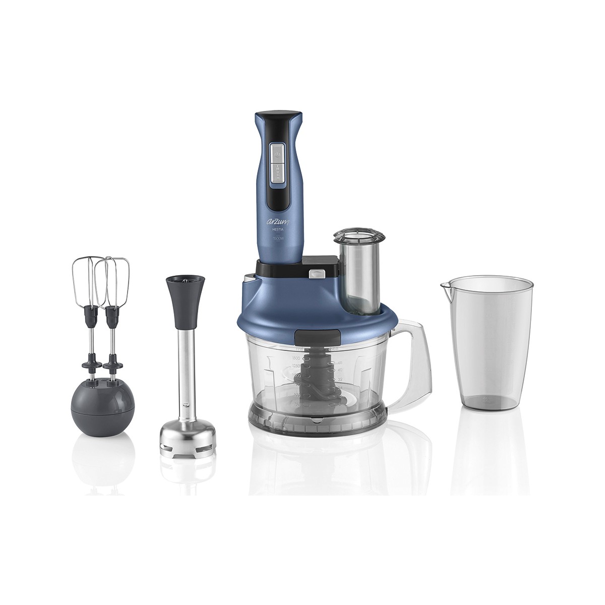 110000833503792.jpg Arzum Mutfak Robotu Doğrayıcı Blender Mikser Seti 1500 W Güçlü Motor 1500 ml Büyük Hazne + Yüz Masaj Cıhazi - Görsel 1