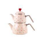 Emaylab Cupid Kalpli Emaye Çaydanlık (Özel Zamak Tepeli, El Yakmayan Kulplu) - Görsel 2