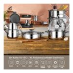 Amboss 17 Parça Astral Cool Indüksiyon Uyumlu Paslanmaz Çelik Tencere & Sahan Çeyiz Seti