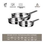 Amboss Lusigram 3 Parça Paslanmaz Çelik Indüksiyon Tabanlı Kapaksız Tava Seti - Görsel 3