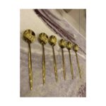 Periboia 6 Adet Şık Parlak Gold Paslanmaz Titanyum Çelik Çay Kaşığı Kararmaz - Görsel 3