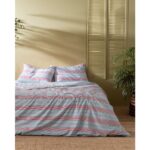 Madame Coco Marc Çift Kişilik Pamuklu Baskılı Nevresim Takımı - Mavi/kırmızı