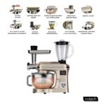 Icotech SM50 Gold LED Ekranlı Hamur Mayalama Kıyma Çekme Blender 2000W 6,5 Litre Stand Mikser Mutfak Şefi Hamur Yoğurma Makinesi