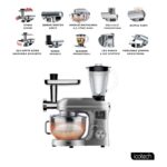 Icotech SM50 Gümüş LED Ekranlı Hamur Mayalama Kıyma Çekme Blender 2000W 6,5 Litre Stand Mikser Mutfak Şefi Hamur Yoğurma Makinesi