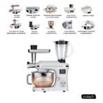 Icotech SM50 Beyaz LED Ekranlı Hamur Mayalama Kıyma Çekme Blender 2000W 6,5 Litre Stand Mikser Mutfak Şefi Hamur Yoğurma Makinesi