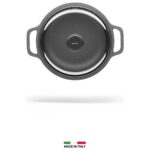 GRILL'O Padella Alüminyum Döküm Cam Kapaklı Tencere 24 cm - Görsel 2