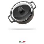 GRILL'O Padella Alüminyum Döküm Cam Kapaklı Tencere 24 cm - Görsel 3