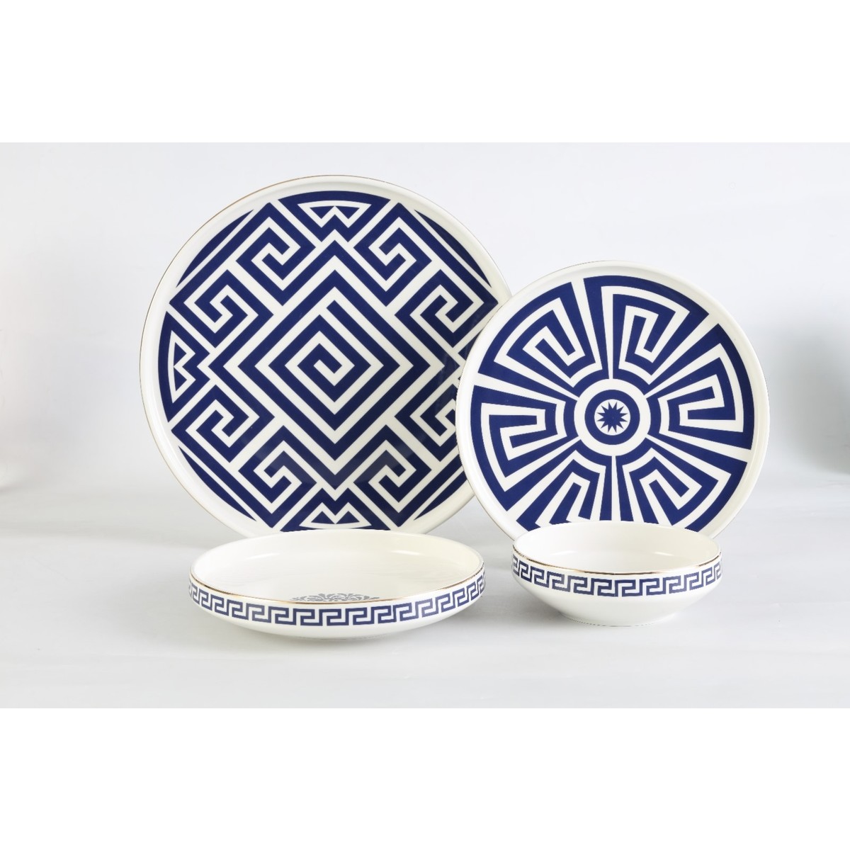 110000843191796.jpg Oms Collection Aquamarine - 24 Parça, Modern, Çağdaş Tasarımlı Porselen Yemek Takımı - Görsel 1