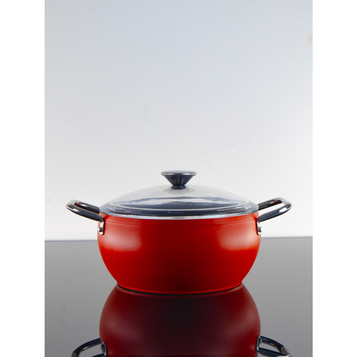 110000843244584-1.jpg Bonera Pro-Plus 28 cm Kırmızı Derin Tencere - Görsel 1